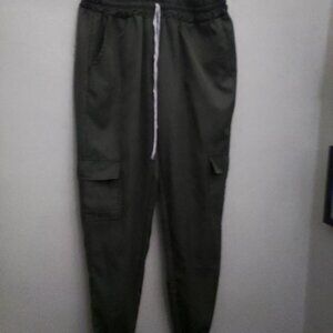Medium size,  pants,   army green color ,with draw string waist